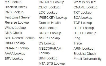 List of tools for checking the mail server