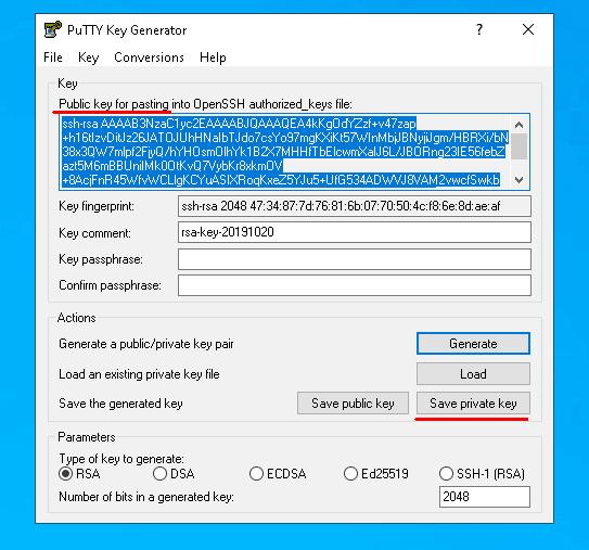 Generating private key for SSH connection for a Windows