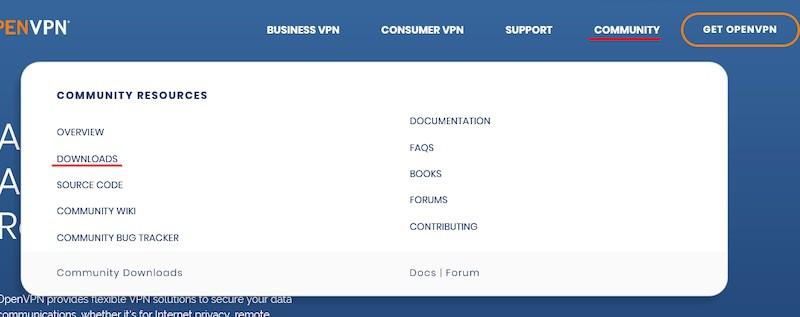 Скачиваем клиент OpenVPN с официального сайта проекта