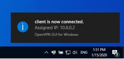 VPN setup finished