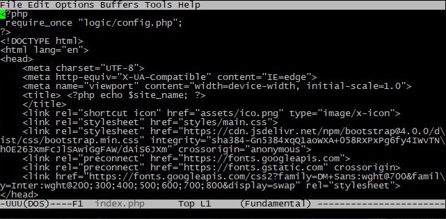 Emacs - текстовый редактор для Linux