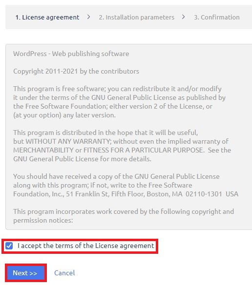 WordPress License Agreement