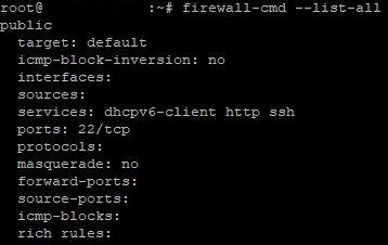 Список правил firewalld linux