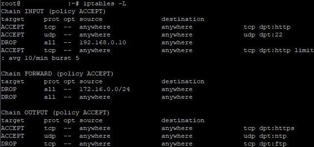 Checking iptables linux rules