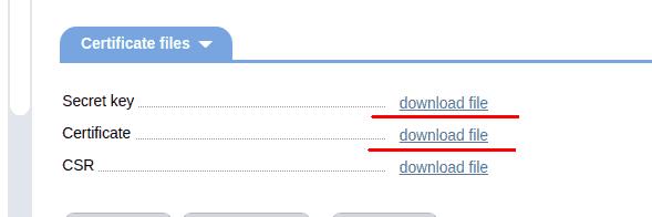 Downloading secret keys for SSL