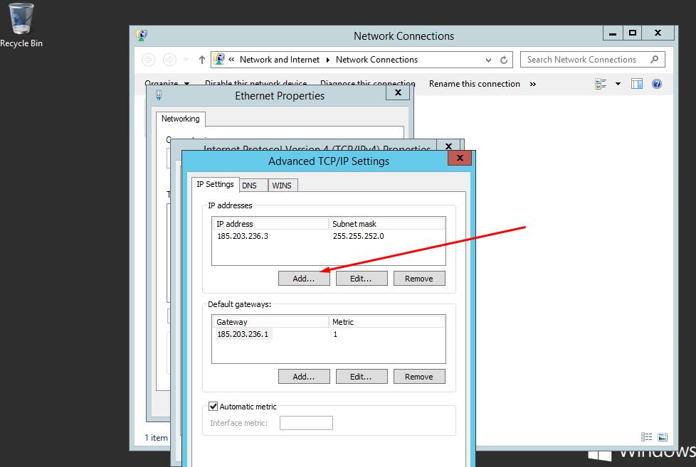 add IP Windows