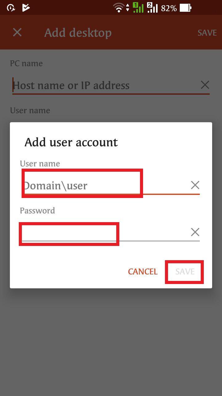 Write Login / Password 