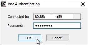 Access data for TightVNC