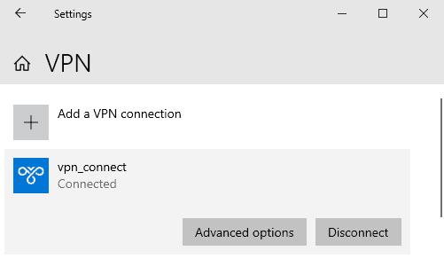 Adding VPN connection