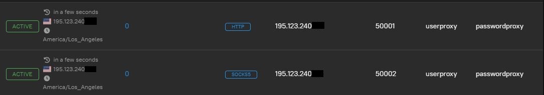 Successful 3proxy setup