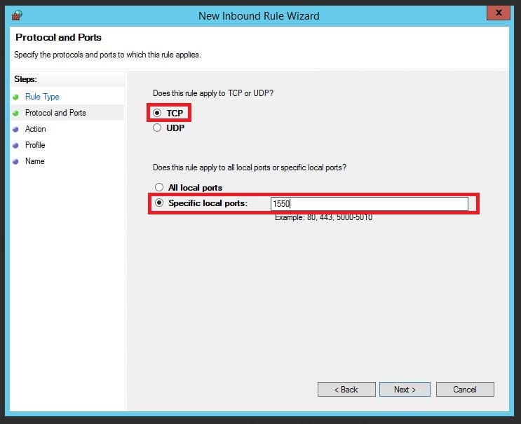 Configuring Protocol and Port