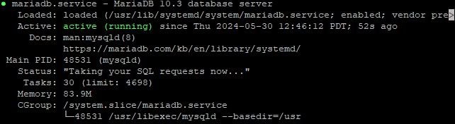 Checking MariaDB Status on CentOS