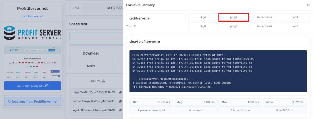 Тестируем Ping от сервера до любого хоста в сети