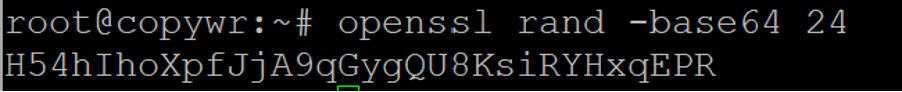 An samar da kalmar sirri bazuwar.