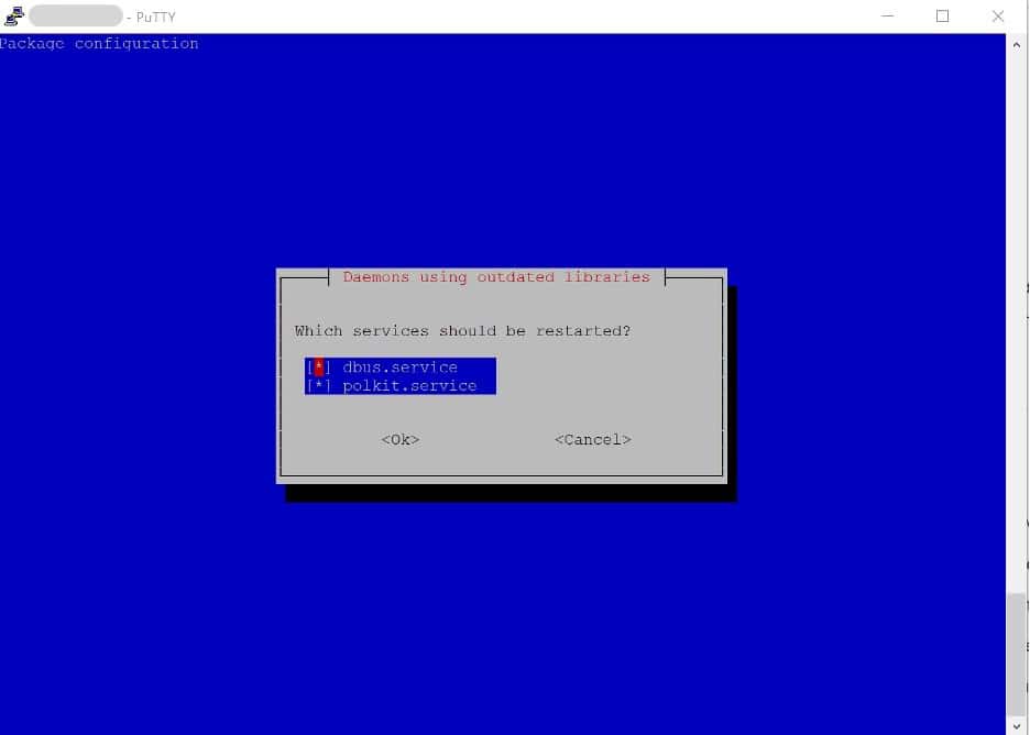 Running apt upgrade to install available package updates.